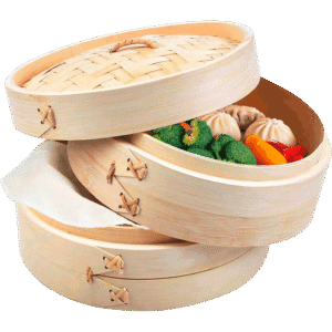 Bamboo steamer (2 baskets + 1 lid)